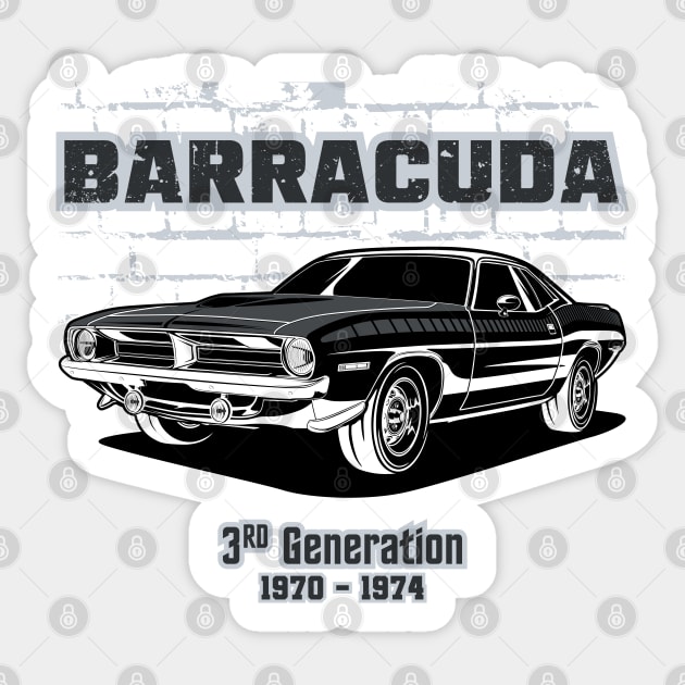 Plymouth Barracuda Sticker by WINdesign